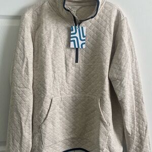Market & Spruce Beige Quilted Pullover